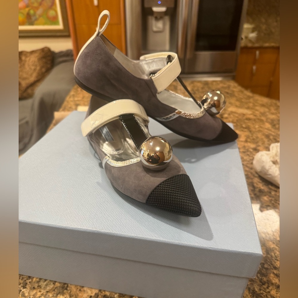 Prada flats ballerina shoes multicolor Sz 8.5 - Picture 1 of 16